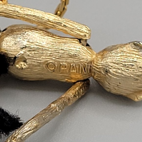 Pan Signed Monkey Pendant Gold Tone Cable Link Chain Fashion Necklace 19 in - Picture 7 of 9